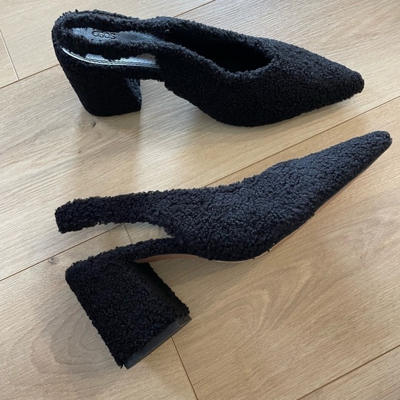 ASOS DESIGN Serina slingback block heeled shoes in black sandals size 9 new - Picture 7 of 9